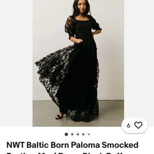Baltic Born Black Puff Sleeve Maxi Dress
